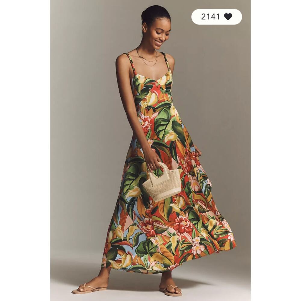 Farm Rio x Anthropologie Sweetheart Maxi Dress XS NEW